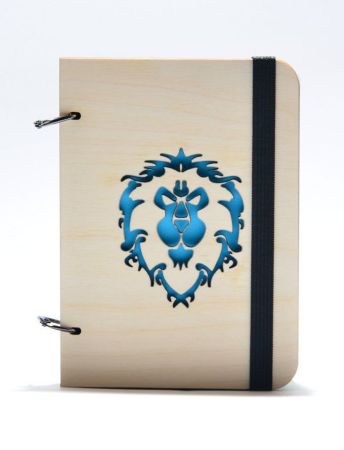 Деревянный блокнот с логотипом Warcraft - Alliance