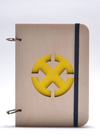 Деревянный блокнот с логотипом X-Men
