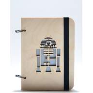 Деревянный блокнот с логотипом R2-D2  - Деревянный блокнот с логотипом R2-D2 
