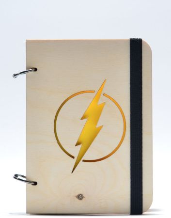 Деревянный блокнот с логотипом Flash