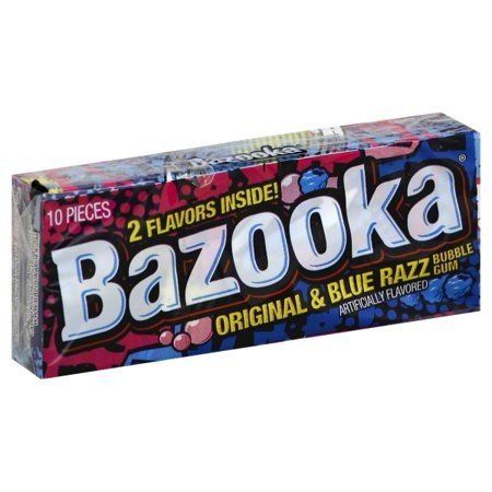Жевательная резинка Bazooka Original & Blue Razz Gum