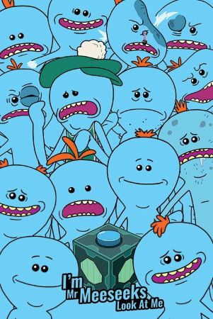 Постер лицензионный Rick and Morty - Mr. Meeseeks PP34250 (90х60 см)