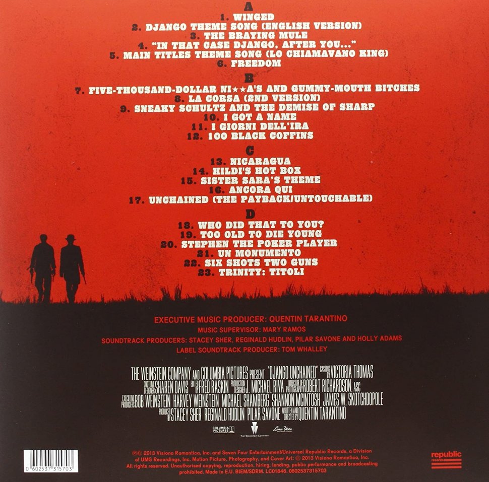 Виниловая пластинка Винил Django Unchained Original Motion Picture Soundtrack 2LP купить Виниловая пластинка Винил Django Unchained Original Motion Picture Soundtrack 2LP купить