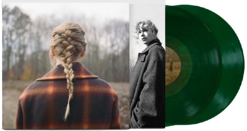Taylor Swift ‎–  Evermore 2LP (Transparent Green Vinyl)